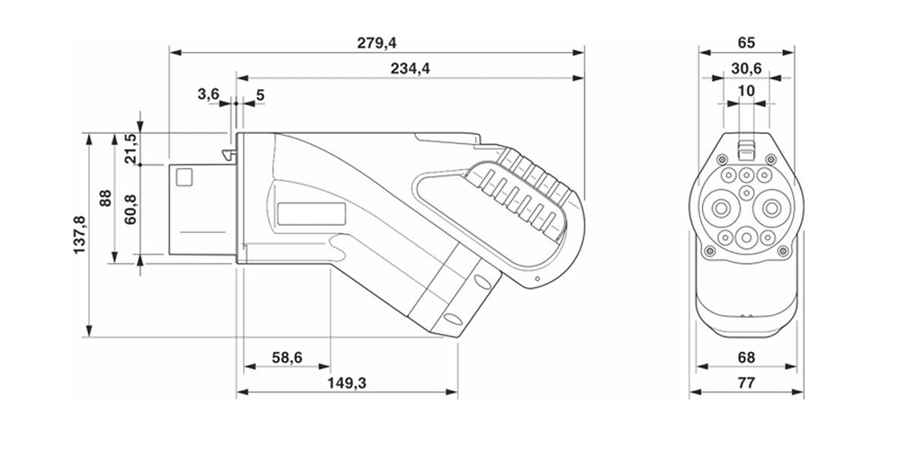 GBT DC 200A 750V EV Quick Charger Connector Socket Single Phase EV